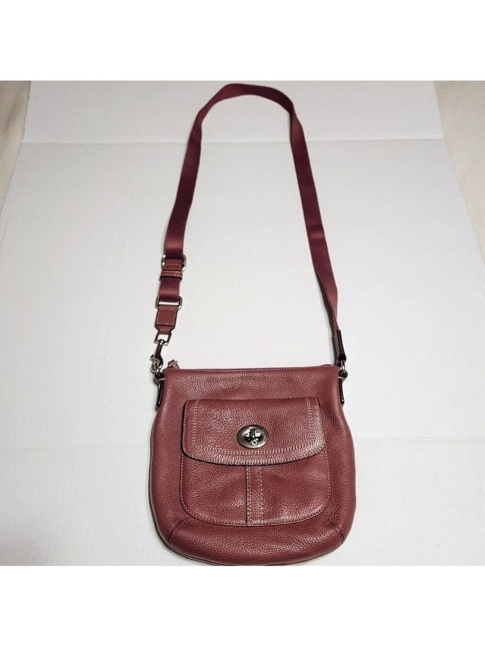 Coach Hamilton Pebbled Leather Crossbody Bag Pink Medium - Picture 5 of 12